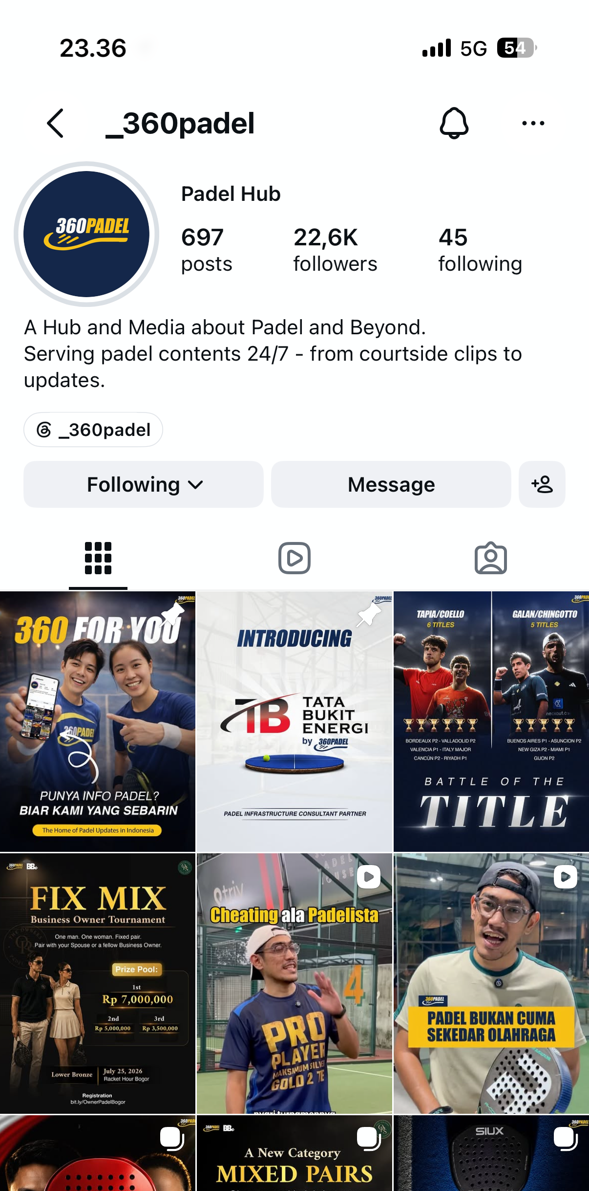 @_360padel Instagram profile